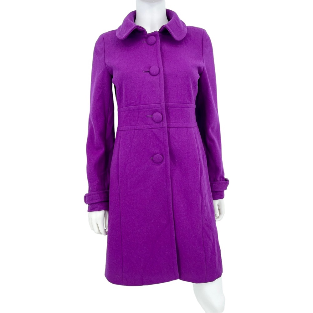 J.Crew Wool Blend Pea Coat (Purple)